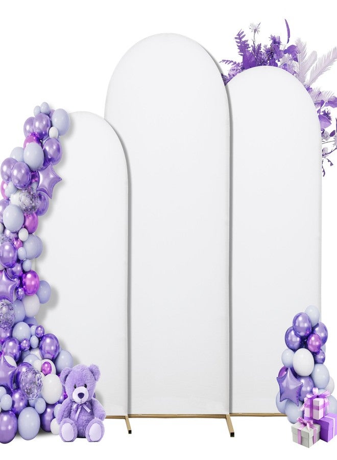 SUKAIKEQA Wedding Arch Cover Wedding Arch Stand Covers Round Top Chiara Arch Backdrop Stands Cover Double-Side Stretchy Chiara Cover Backdrop Cover for Wedding Banquet Birthday Party Decoration - Image 1
