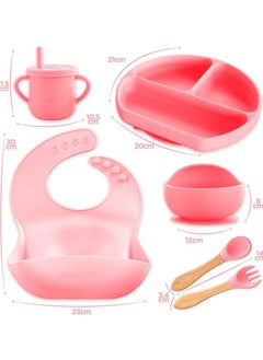 S2C 6 Pcs Silicone Baby Feeding Set, Baby Led Weaning Set, Feeding Supplies for Toddlers New Born Baby Gift Set, Suction Silicone Baby Plate with Divider,Baby Feeder,Bib,Spoon (LIGHT PINK) - pzsku/Z5F402D45442CD29F49D5Z/45/_/1731922166/1accb84a-496b-45be-a8bd-e900a7baefac