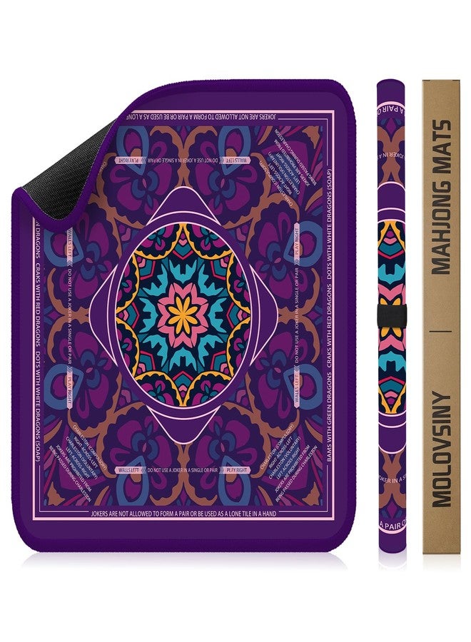 molovsiny Mahjong Mat for Table Durable Mahjong Table Cover with Unique Design, Premium Mahjong Accessories, Perfect Mahjong Gifts for Women, Game Mat for Mahjong and Board Game Enthusiasts (Royal Mandala) - Image 1
