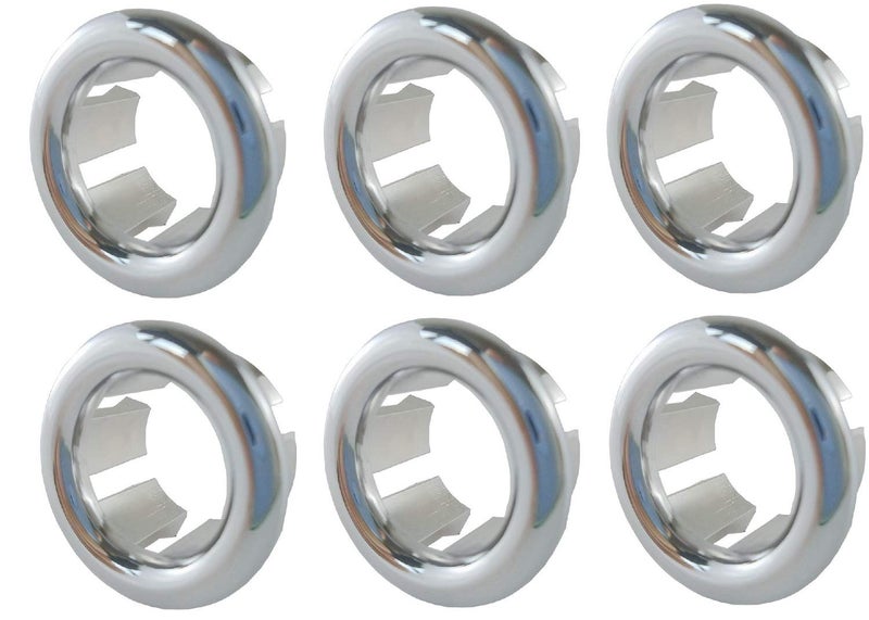VRSS VRSS 6Claw Bathroom Kitchen Sink Overflow Ring Basin Trim Cover Hole Insert in Caps 6Pcs Silver 