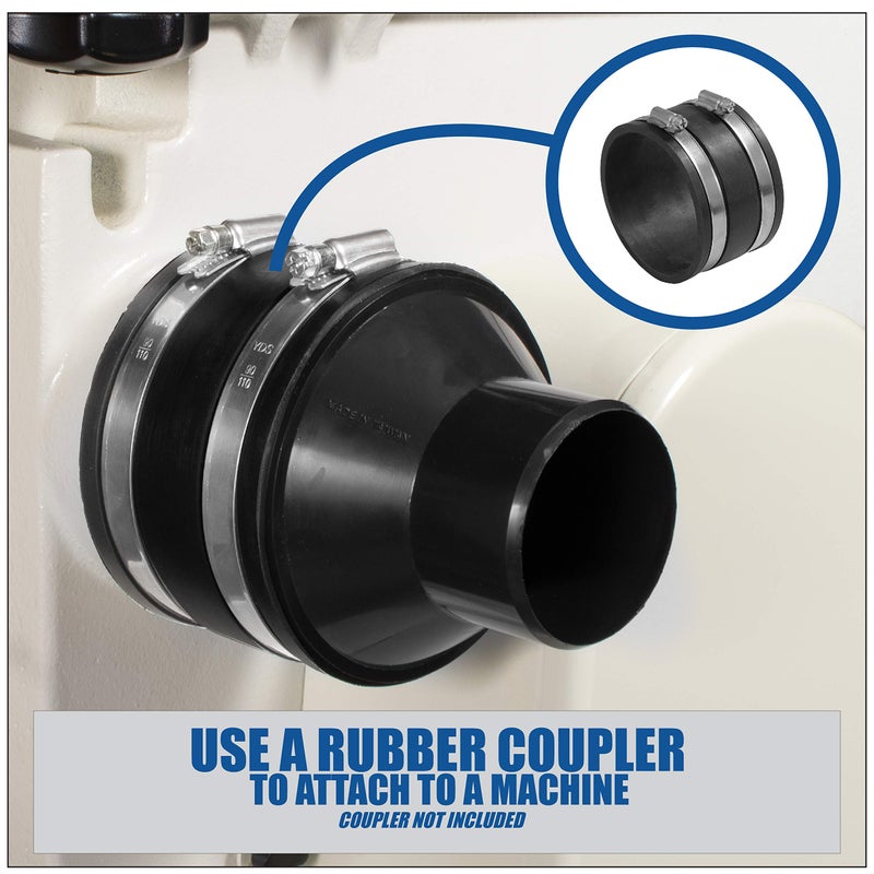 Fulton Fulton 4 inch to 2 1/2 inch Reducer Fitting for Dust Collection Hose to Hose Connections and 4 Inch Port Connections on Larger Machinery  - Image 4