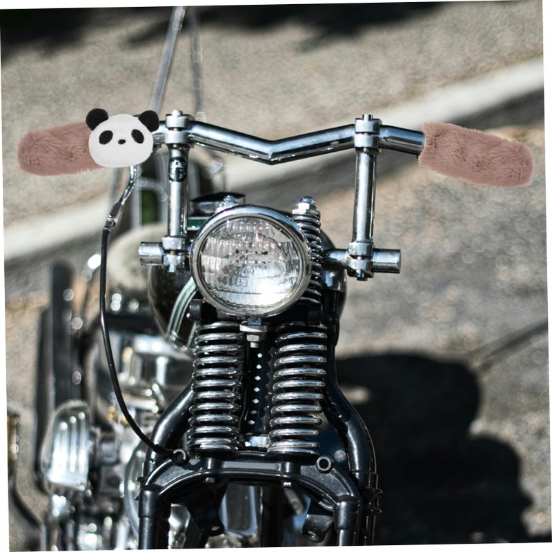 2Pcs Cute Cartoon Plush Motorcycle Handlebar Covers For Electric Scooters Warm Comfort - Image 5