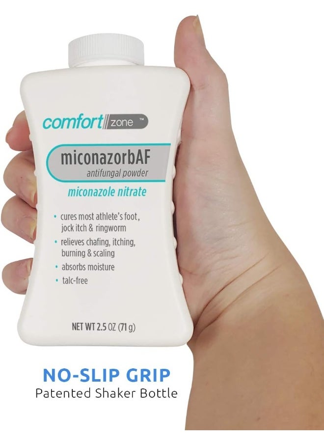 Comfort Zone Comfort Zone Miconazorb Antifungal Powder, Talc-Free, Miconazole Nitrate 2%, For Treatment Of Athlete's Foot, Jock Itch And Ringworm, 2.5oz (71g) (3 Pack)  - Image 4