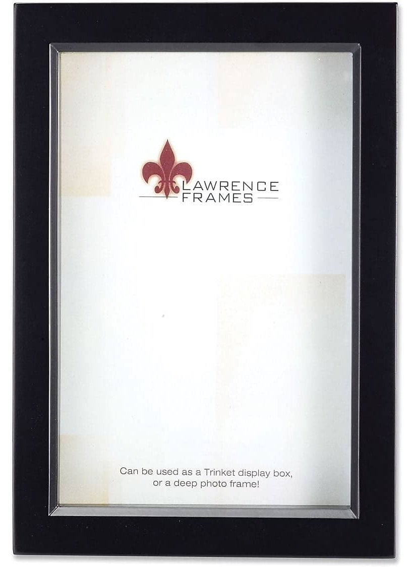 Lawrence Frames Lawrence Frames 795046 Black Wood Treasure Box Shadow Box Picture Frame 4 by 6Inch Black 