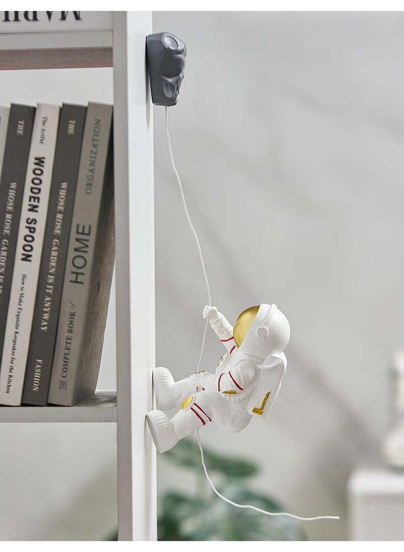 SOLARAE Astronauts Wall Sculpture Climber Figurines, Modern Home Decor, Outer Space Theme Decoration, 3D Wall Decor for Children's Room, Study Room, Bathroom, Climbing Astronaut Wall-Hanging Decor - Image 1