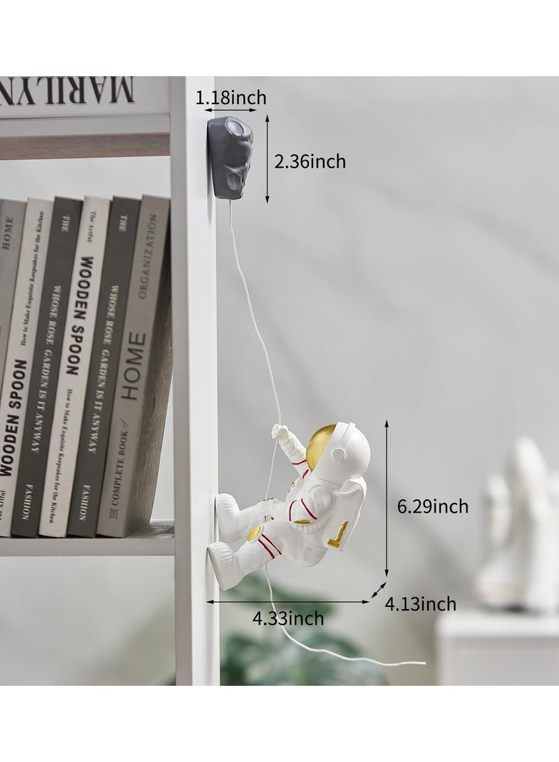 SOLARAE Astronauts Wall Sculpture Climber Figurines, Modern Home Decor, Outer Space Theme Decoration, 3D Wall Decor for Children's Room, Study Room, Bathroom, Climbing Astronaut Wall-Hanging Decor - Image 2