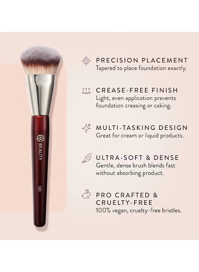 BK BEAUTY Brushes - 101 Contoured Foundation Brush - Foundation Makeup Brushes - Face Brush For Liquid Or Cream Foundations - Image 5