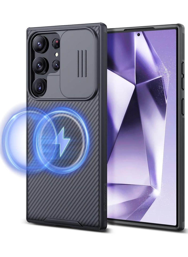 Nillkin Case Cover CamShield Pro Magnetic Wireless Charging Case With Slide Camera For Samsung Galaxy S24 Ultra (Black) - Image 1