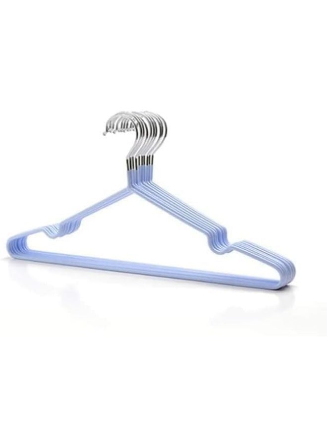 Set of 10 40cm Silicone Coated Stainless Steel Non-Slip Slim Clothes Hangers with Serrated Grooves for Shirts, Dresses, Coats, Pants, Wardrobe, Durable Space Saving Wire Hangers - Image 1