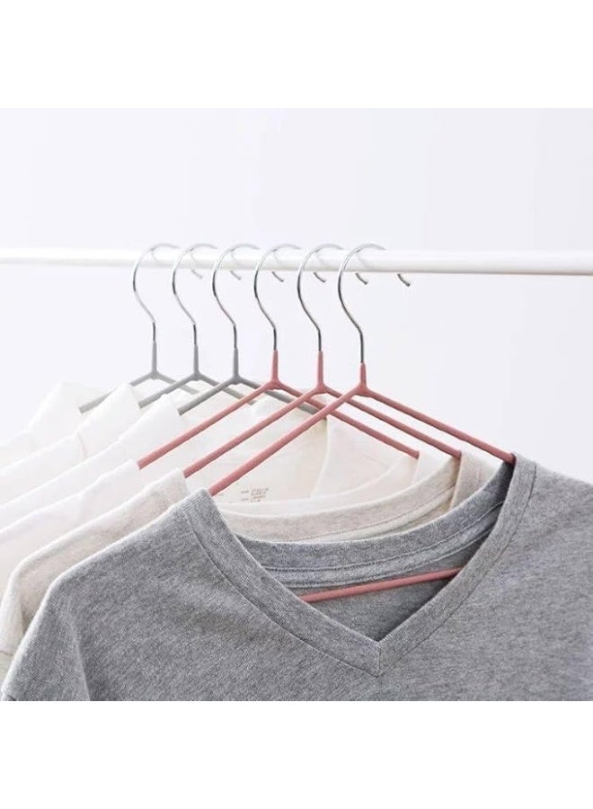Set of 10 40cm Silicone Coated Stainless Steel Non-Slip Slim Clothes Hangers with Serrated Grooves for Shirts, Dresses, Coats, Pants, Wardrobe, Durable Space Saving Wire Hangers - Image 2