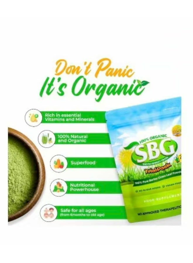  إس بي جي 2 عبوات الشعير SBG SBG 100 ٪ مسحوق العشب النقي النقي ، غني بالمواد الغذائية والفيتامينات ومضادات الأكسدة 80g*2 - Image 2