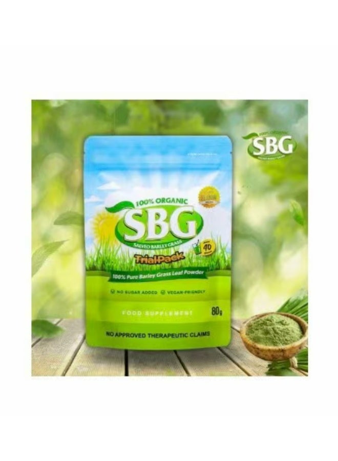  إس بي جي 2 عبوات الشعير SBG SBG 100 ٪ مسحوق العشب النقي النقي ، غني بالمواد الغذائية والفيتامينات ومضادات الأكسدة 80g*2 - Image 3