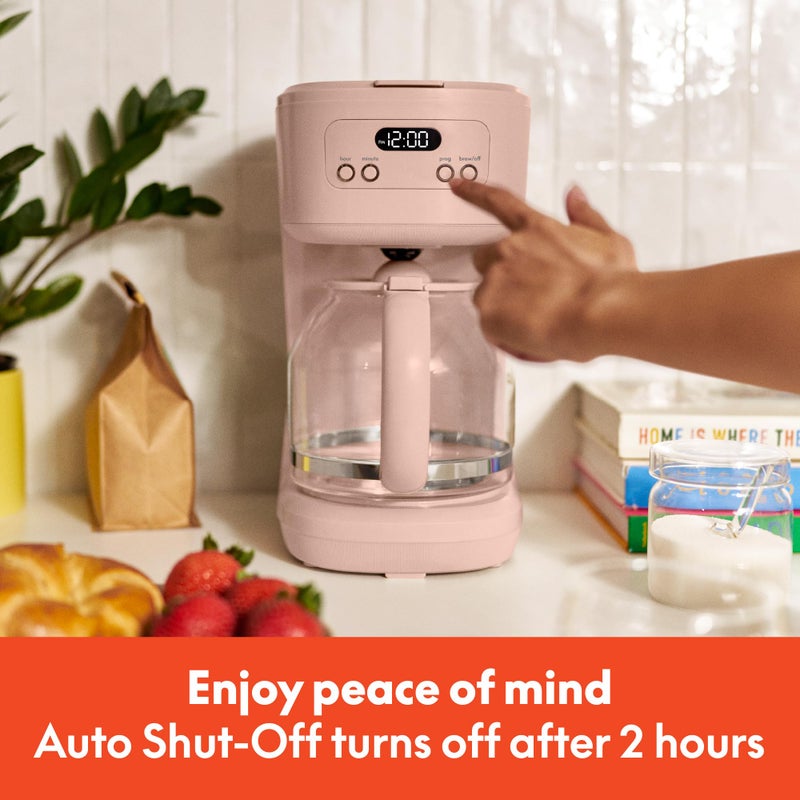 bella 12 Cup Programmable Coffee Marker, Reusable Dishwasher Safe Accessories, Easy LCD diaply, Auto Shutoff, 900 watt, Blossom - Image 5