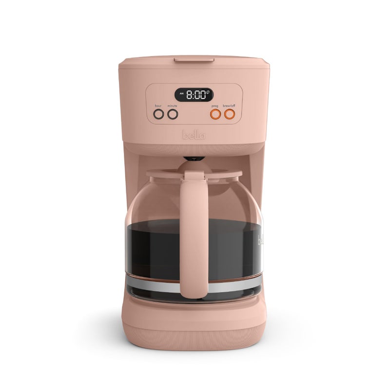bella 12 Cup Programmable Coffee Marker, Reusable Dishwasher Safe Accessories, Easy LCD diaply, Auto Shutoff, 900 watt, Blossom - Image 1