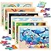 Duchong 6 Packs Wooden Puzzles for Kids Ages 46 60 Piece Wood Dinosaur Animals Jigsaw Puzzles for Toddlers Ages 35 Preschool Educational Learning Toys Gifts for 2 3 4 5 6 7 8 Boys Girls - Image 3