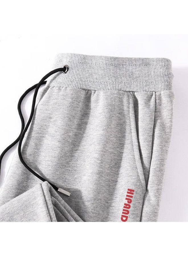 Hipanda o Panda Casual Pants For Men, Autumn Trendy Sports Loose-fit Tapered Versatile Long Trousers, Men's Gray, Size L - Image 2