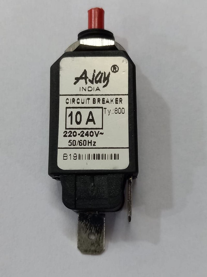 advancedestore advancedestore Circuit Breaker Ajay Brand 10 Amps 240 V Circuit Breaker Over Load Protector with Push to Reset Switch 1 Unit - Image 1
