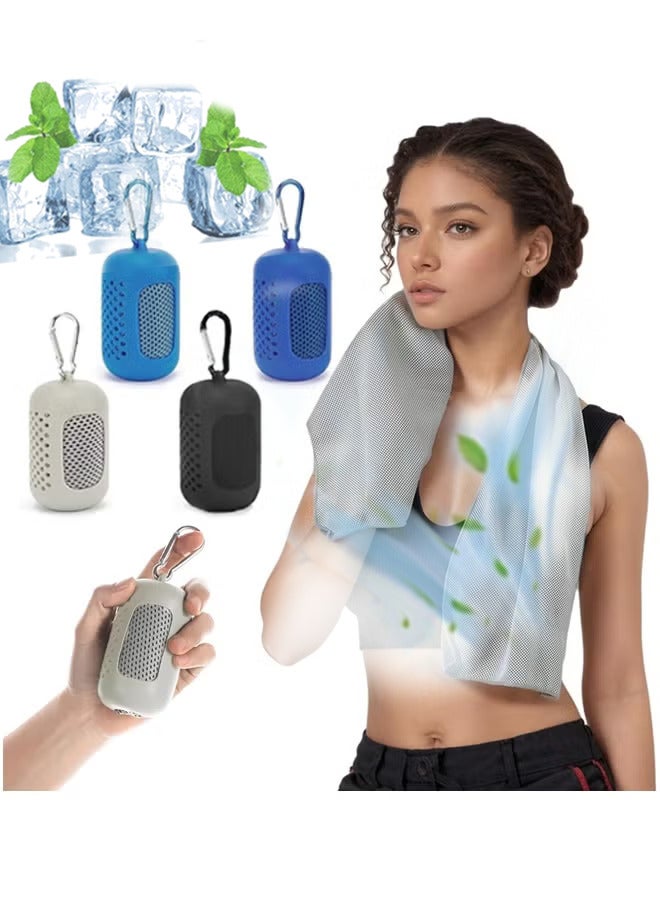 Bincoo portable silicone cooling towel set, soft and breathable sports towel, quick drying towel, suitable for yoga, Pilates, golf, gym, camping, hiking, fitness and other sports, quick-drying microfiber cooling towel 30x100 cm - Image 1