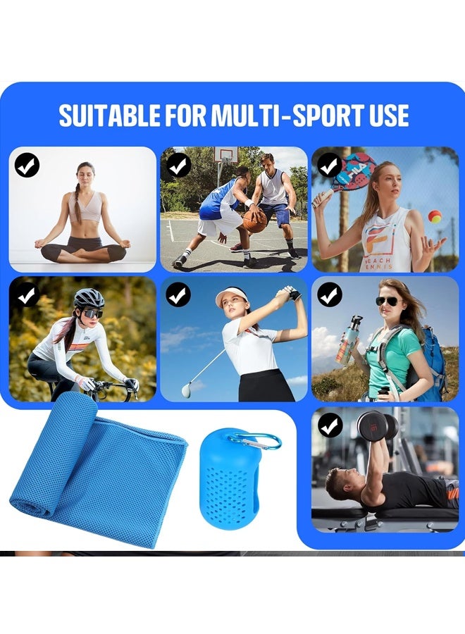 Bincoo portable silicone cooling towel set, soft and breathable sports towel, quick drying towel, suitable for yoga, Pilates, golf, gym, camping, hiking, fitness and other sports, quick-drying microfiber cooling towel 30x100 cm - Image 2