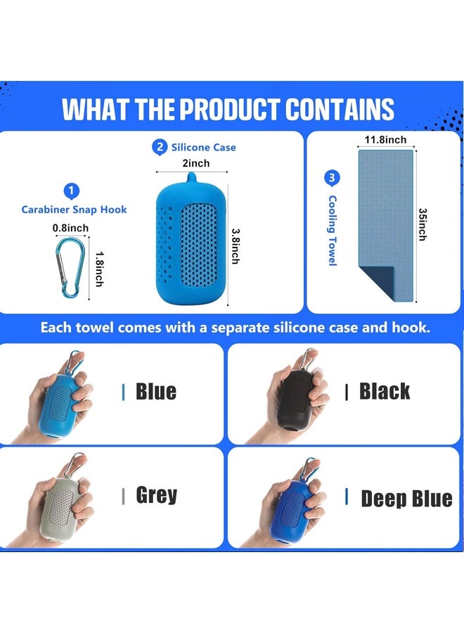 Bincoo portable silicone cooling towel set, soft and breathable sports towel, quick drying towel, suitable for yoga, Pilates, golf, gym, camping, hiking, fitness and other sports, quick-drying microfiber cooling towel 30x100 cm - Image 4