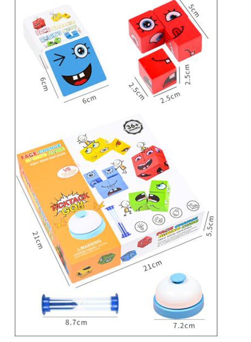 DURKU Wooden Expressions Matching Block Puzzles Educational Games Montessori Toy, Learning Educational Baby Toys 3D Puzzle Blocks for Kids 3+Years - Image 2