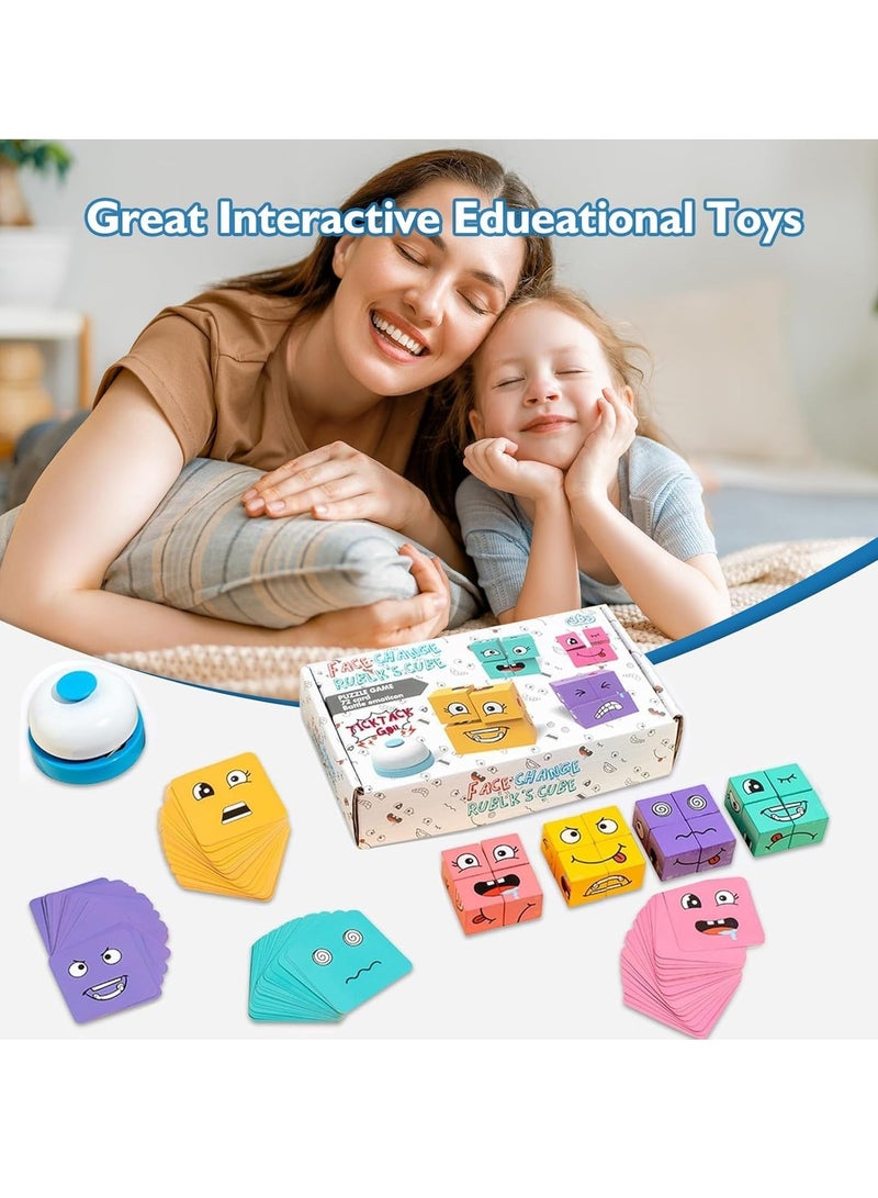 DURKU Wooden Expressions Matching Block Puzzles Educational Games Montessori Toy, Learning Educational Baby Toys 3D Puzzle Blocks for Kids 3+Years - Image 4