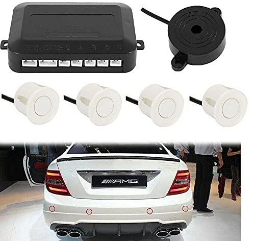 Multibao Parking Sensor Car Reversing Sensors Backup Radar System Buzzer Alarm with 4 Back Sensors - White - Image 1
