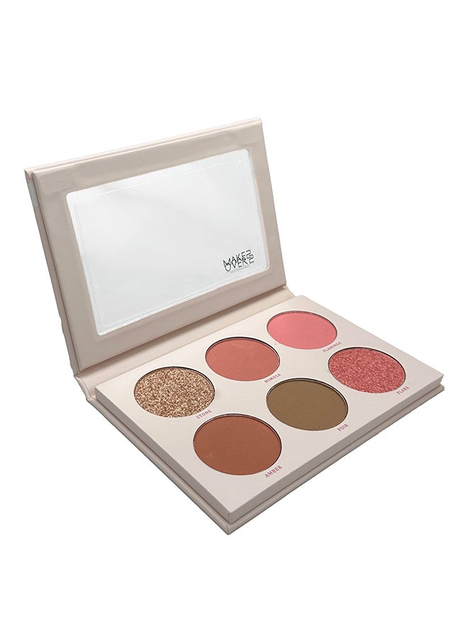 ميك اوفر22 باليت بليشر لوكس شيك 6 الألوان -M3204 - Image 2