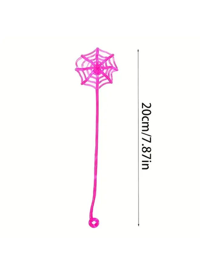 6pcs Sticky Spider Web Party Favors Halloween Birthday Decorations Multi Color - Image 2