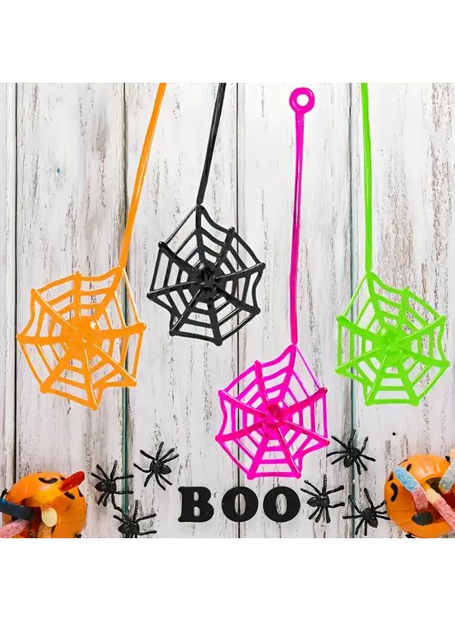 6pcs Sticky Spider Web Party Favors Halloween Birthday Decorations Multi Color - Image 5
