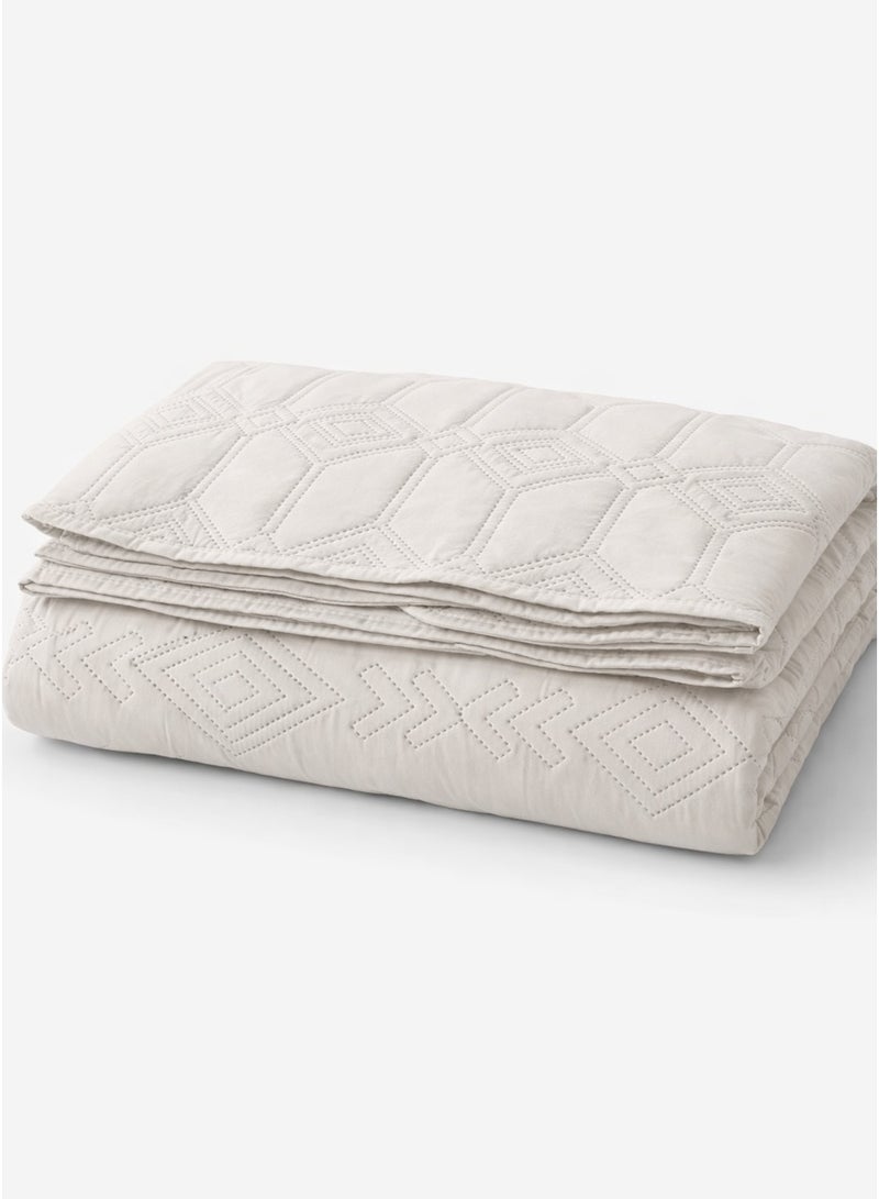 ميرال مفرش سرير نفرين سادة مضغوط – 6 قطع – لحاف محبوك 220×240 سم مع شرشف مغاط 200×200×30 سم - Image 5