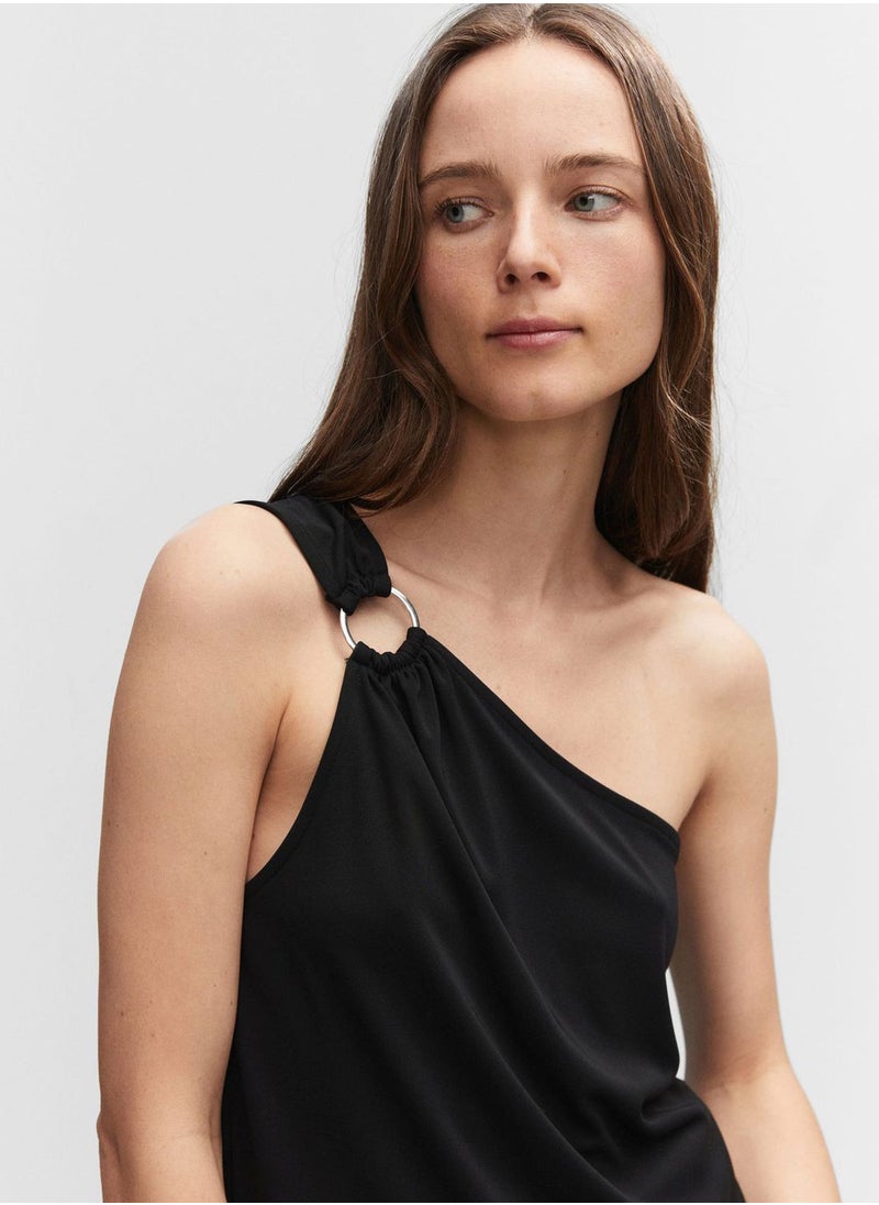 MANGO - One Shoulder Ring Detail Top - Image 1