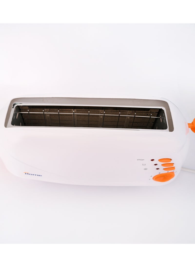 Home - Toaster  Power: 800 W-220V-50Hz. To enjoy breakfast, you can use a home toaster to get bread in all its forms, whether crispy or golden-colored bread. You can control the temperature by means of a thermostat. It has a button to reheat, cancel heating and cooling. Easy to cleanremove crumb tray. - Image 1