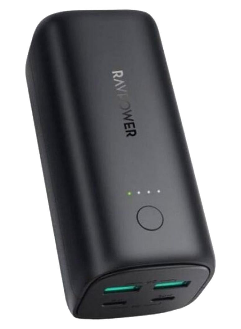 راف باور باور بنك راف باور 20000mAh – 50 واط، شحن سريع PD وQC، يشحن 4 أجهزة في وقت واحد 2000 mAh أسود - Image 1