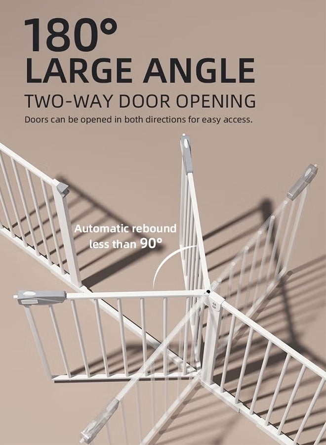 TAKHTEELA Staircase baby door, a must-have house for children's safety, most suitable for 104-111 cm, including the door opening of the automatic closing door, the winner of the Mom's choice Award - easy to install pressure installation pet door, white - Image 5