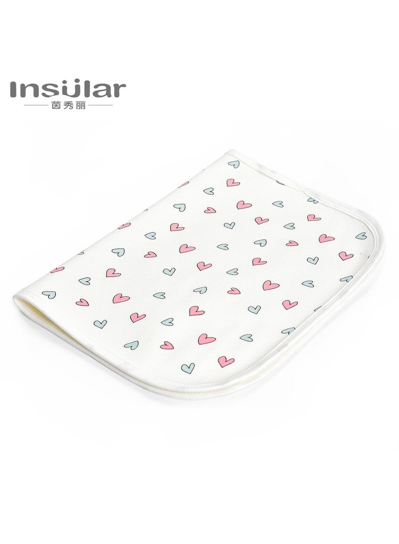 xozgdovg 50×70cm Baby Waterproof Bed Pad with 100% Cotton Surface for Kids, Toddlers, Adults, Reusable and Washable Incontinence Underpads Mat for Pack n Play and Crib, Loving Heart  - Image 1