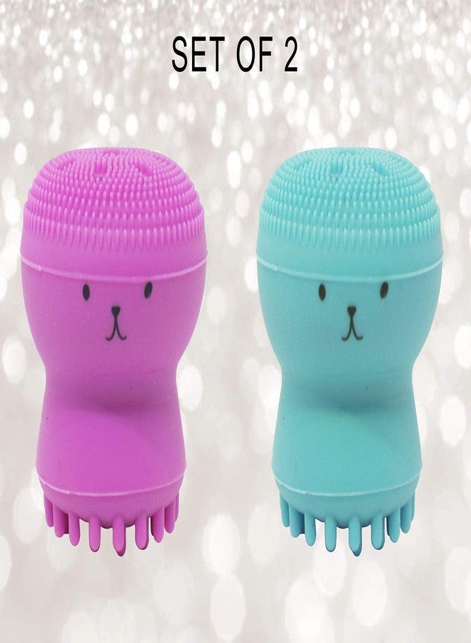 Glan 2 Pcs Silicone Facial Cleansing Brush For Exfoliating Massage Cleansing Soft Brush - Image 3