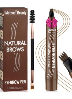 iMethod iMethod Eyebrow Pen  Eyebrow Pencil Magical Upgraded Eye Brow Pencils for Women with 4 Fork Tip  Spoolie Brush for HairLike Natural Brows Last AllDay Microblading Eyebrow Pen Light Brown 