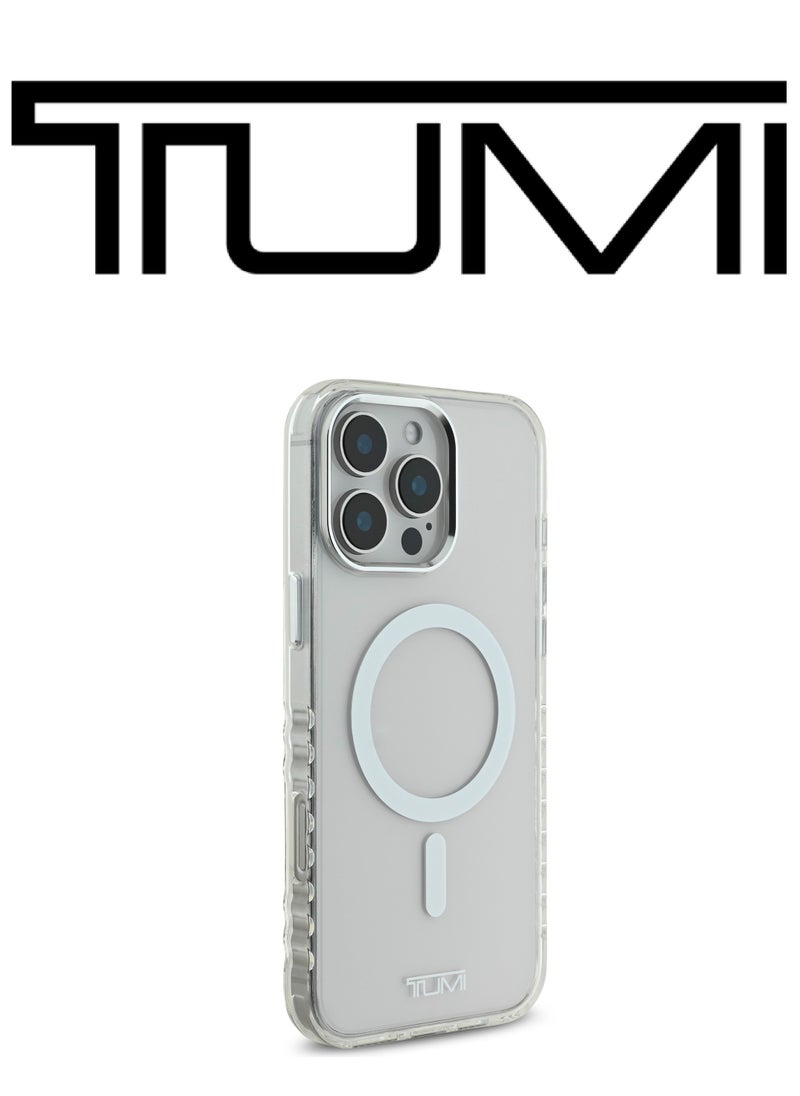 CG MOBILE Back case for iPhone 16 Pro, supports wireless charging MagSafe, French design, Clear color, original logo approved by the global brand TUMI. From CG Mobile.  - Image 4