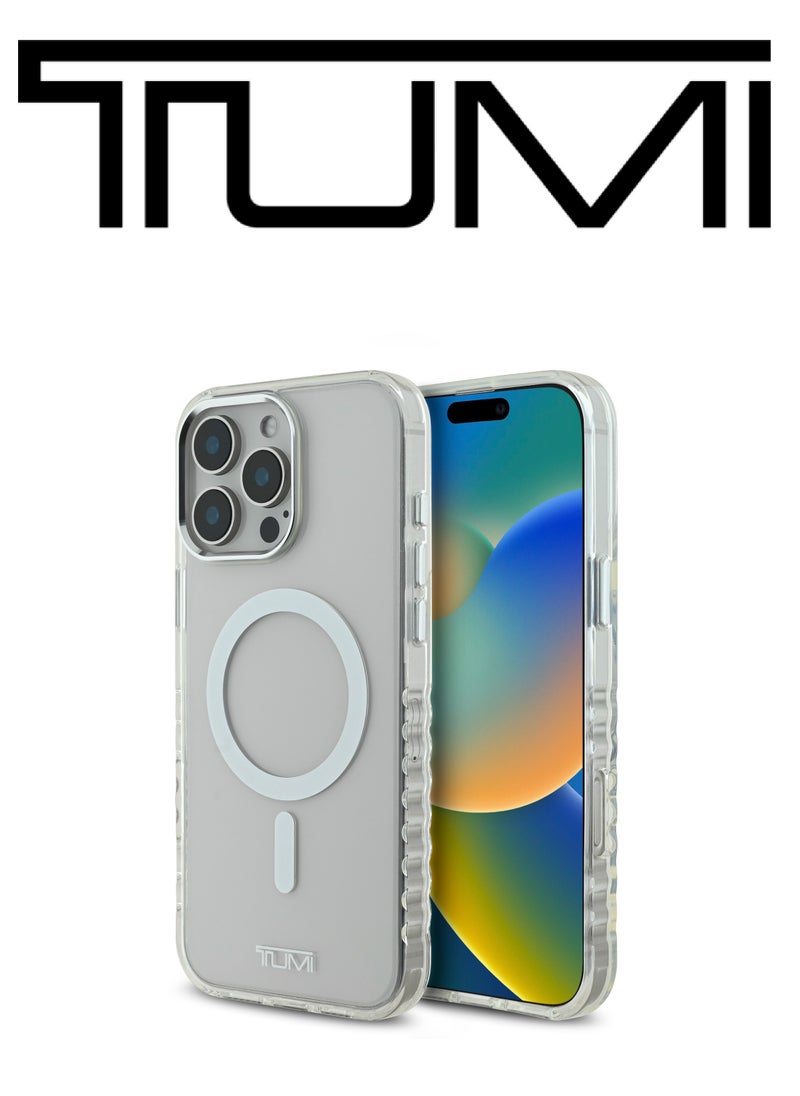 CG MOBILE Back case for iPhone 16 Pro, supports wireless charging MagSafe, French design, Clear color, original logo approved by the global brand TUMI. From CG Mobile.  - Image 2