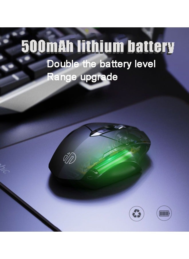 inphic Bluetooth Mouse, Inphic Rechargeable Wireless Mouse Multi-Device with Silent , 800/1200/1600 DPI Adjustment, Ergonomic Optical Portable Mouse for Laptop Android Windows Mac OS(Black) - Image 3