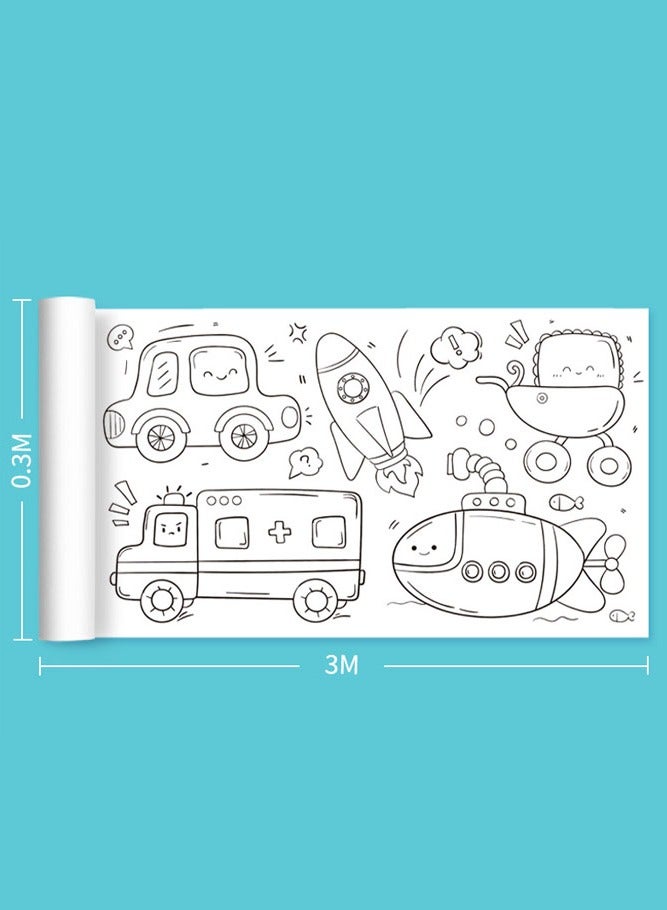 INSENSE 3-meter large graffiti painting paper, creative hand filled canvas, can be attached to walls without dirtying children's graffiti scrolls - Image 3