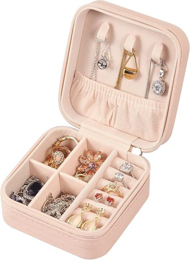Lavonte Travel Jewelry Organizer, Small Jewelry Box Mini Portable Jewelry Case for Rings Earrings & Necklace for Women Girls (Pink) - Image 1