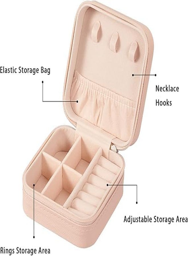 Lavonte Travel Jewelry Organizer, Small Jewelry Box Mini Portable Jewelry Case for Rings Earrings & Necklace for Women Girls (Pink) - Image 2