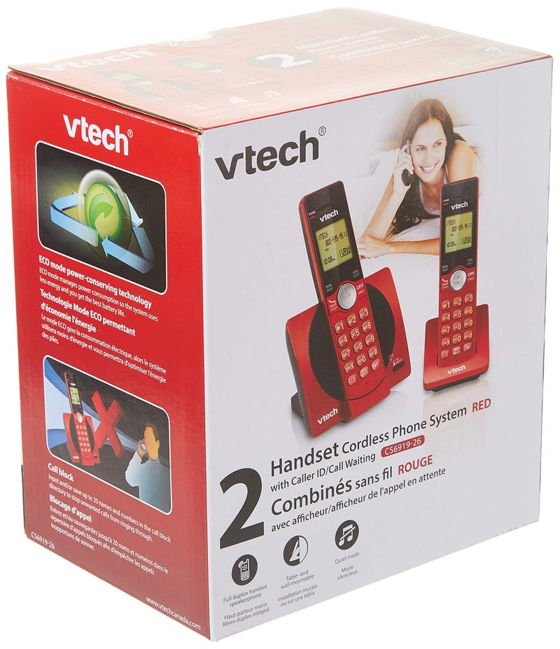 VTech CS6919-26 DECT 6.0 Cordless Phone with 2 Full Duplex Handsets - Red - Image 5