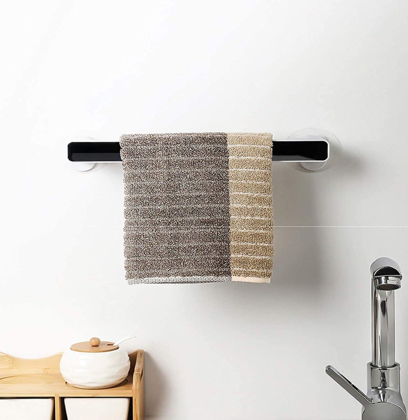 ZURATO Self Adhesive Wall Mount Towel Holder/Towel Stand/Multi-Function Towel Rack for Kitchen Bathroom Toilet,Under Cabinet,Garage,Laundry,Pantry 10.41 * 2.5 * 1.18 Inches(Small-25Cm) Abs Plastic - Image 1