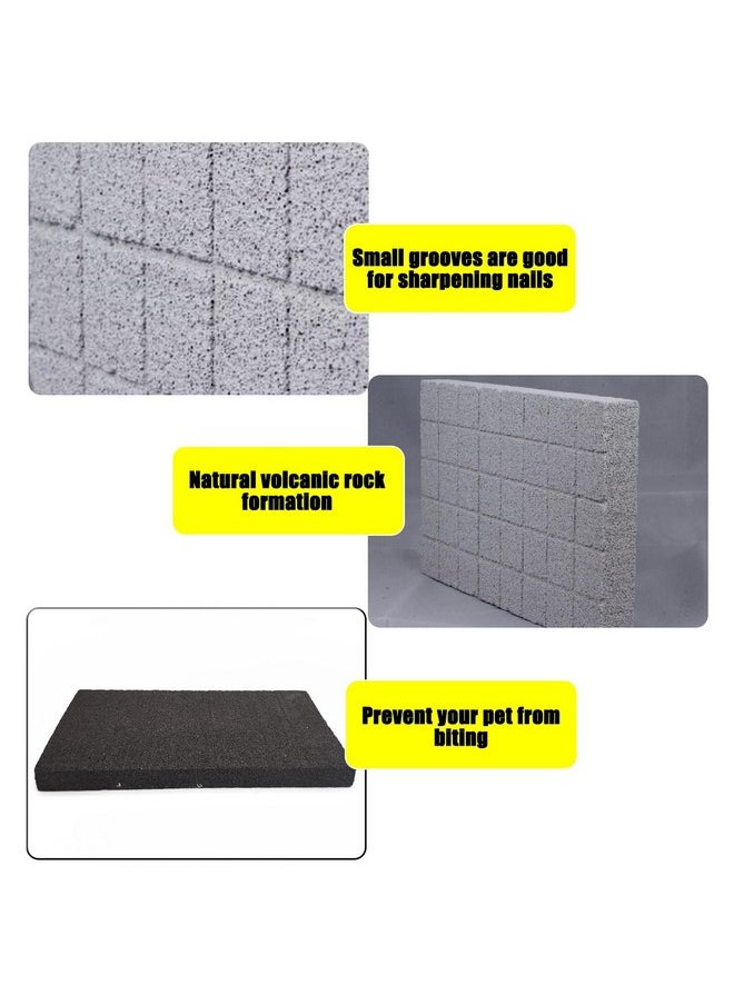 Hamiledyi Hamiledyi Rabbit Scratch Foot Pads 2Pack Bunny Grinding Claw Pad Small Animals Lava Grinding Teeth Stone Hamster Chew Sweet Bamboo Treats Toy for Chinchilla Ferret Guinea Pig Rat Gerbil Hedgehog Black  - Image 4