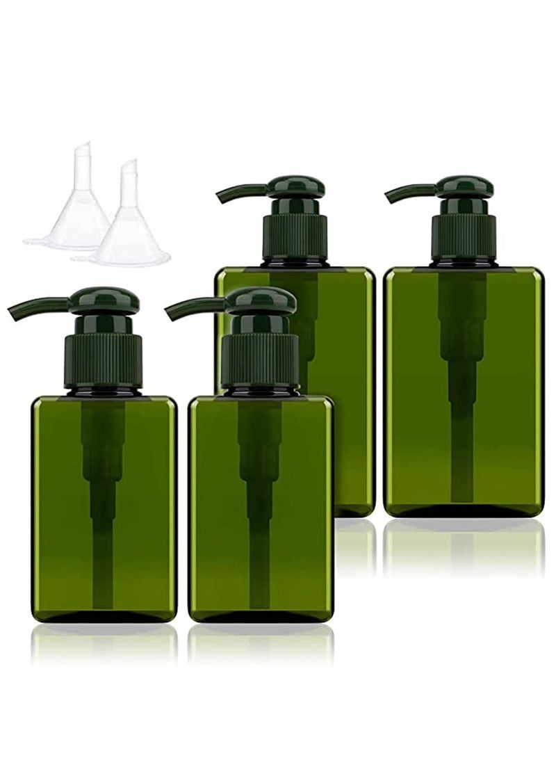 SYOSI 4 PCS Hand Gel Dispenser Refillable Sanitizer Bottles Empty Shampoo Versatile Pump Bottle Drip-free Lotion Container Soap ( Green) - Image 1