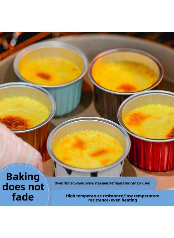 Disposable Snow Mei Niang Packaging Box Baking Pudding Cake Cup Dafu Thickened Baking Aluminum Foil Round Box Direct Sales-Specifications:A Box Without Lid (2000)-Color:Red - Image 4