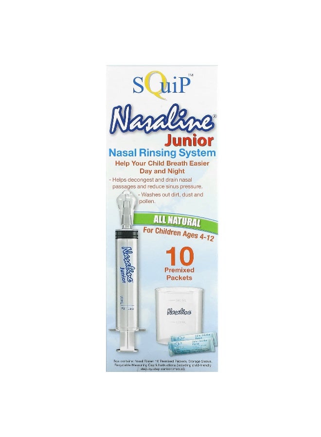 Squip, Nasaline Junior, Nasal Rinsing System, For Children Ages 4-12, 14 Piece Kit - Image 1